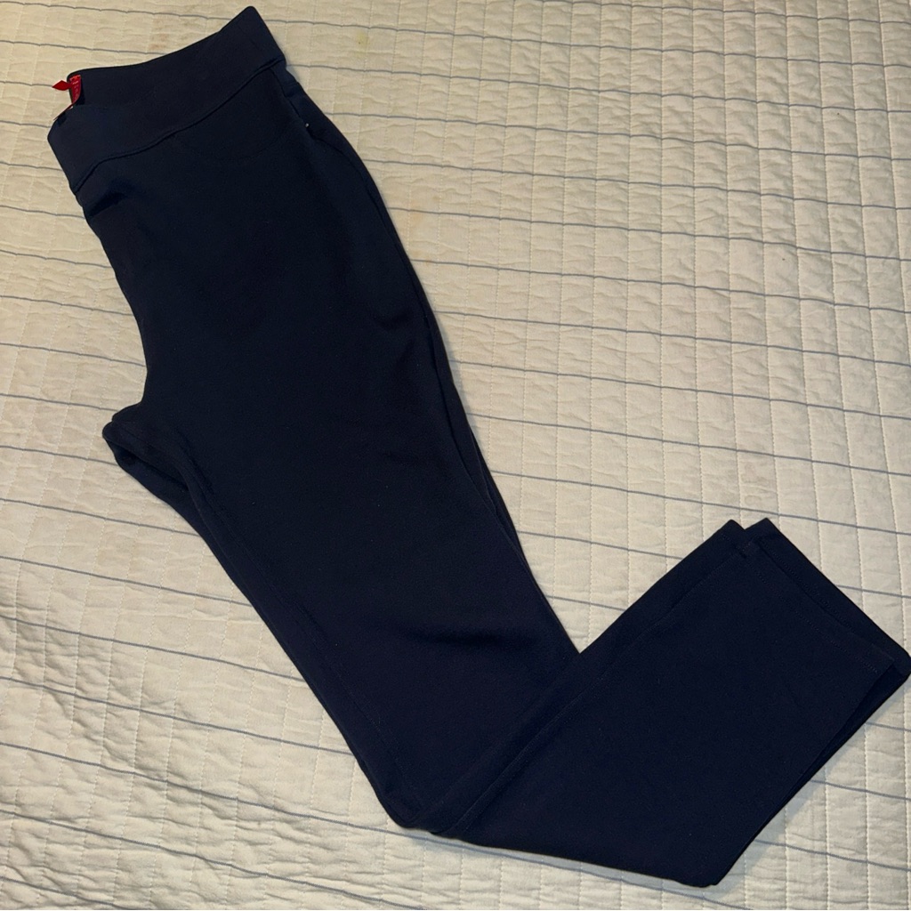 Spanx The Perfect Pant Slim Ankle Navy Blue Ponte Knit Pants Womens Size Medium